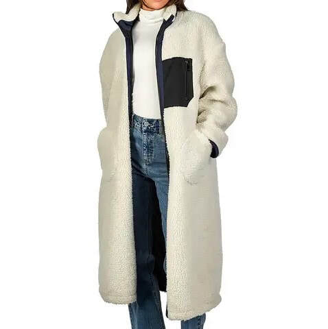RD Style Selina Long Sherpa Jacket Cream