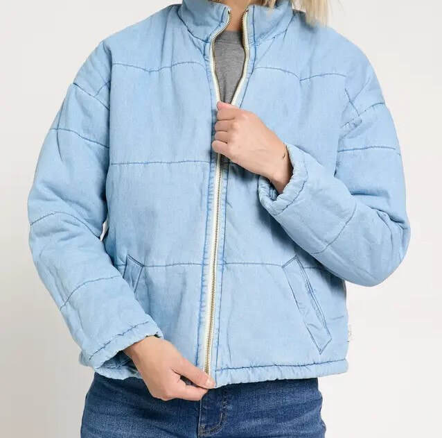 Oliver Logan Benmore Puff Jacket Light Indigo available at boltranchstore