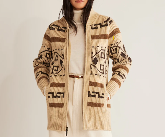Pendleton Womens Long Westerley Cardigan Tan and Brown available